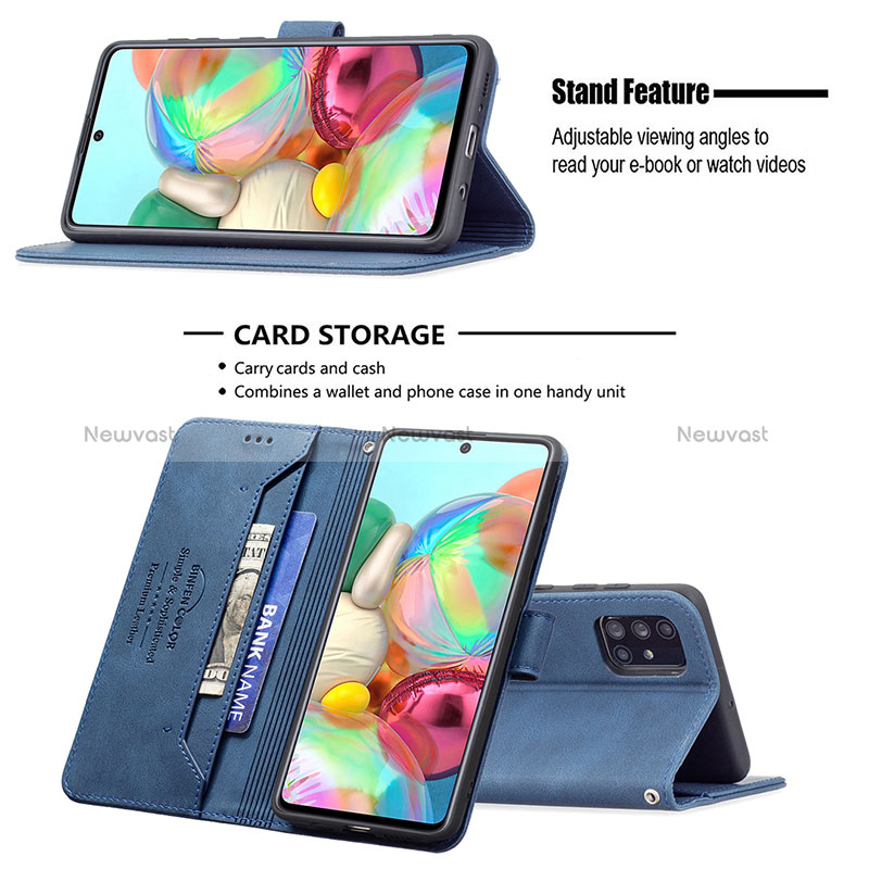 Leather Case Stands Flip Cover Holder B05F for Samsung Galaxy A71 5G