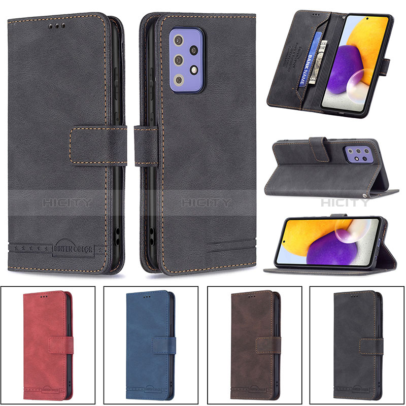 Leather Case Stands Flip Cover Holder B05F for Samsung Galaxy A72 4G