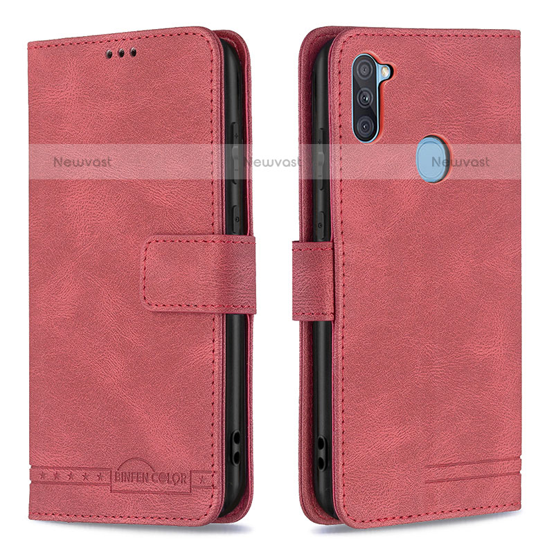 Leather Case Stands Flip Cover Holder B05F for Samsung Galaxy M11