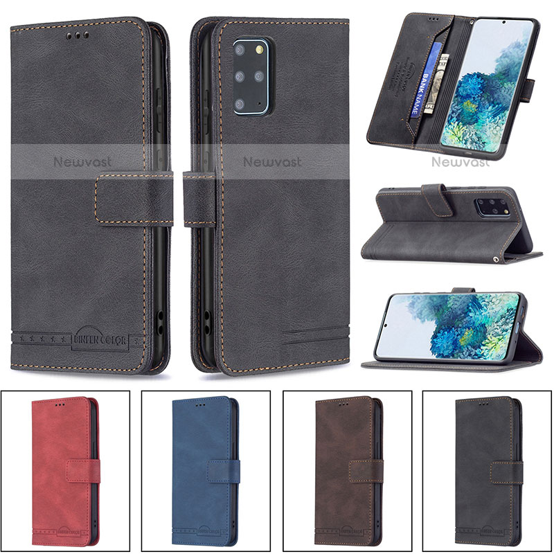 Leather Case Stands Flip Cover Holder B05F for Samsung Galaxy S20 Plus