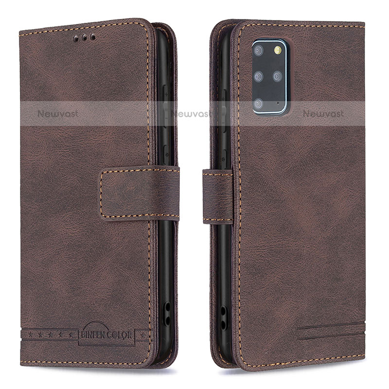 Leather Case Stands Flip Cover Holder B05F for Samsung Galaxy S20 Plus 5G Brown