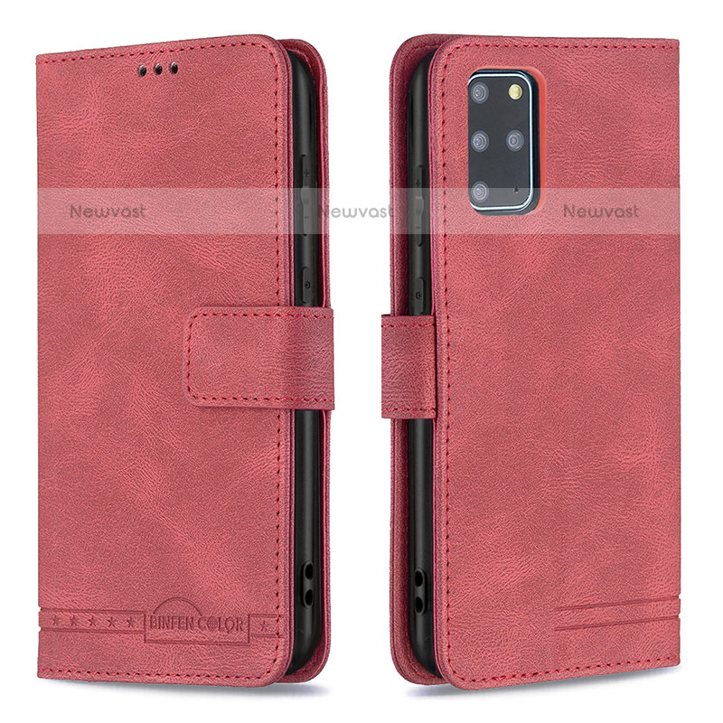 Leather Case Stands Flip Cover Holder B05F for Samsung Galaxy S20 Plus Red