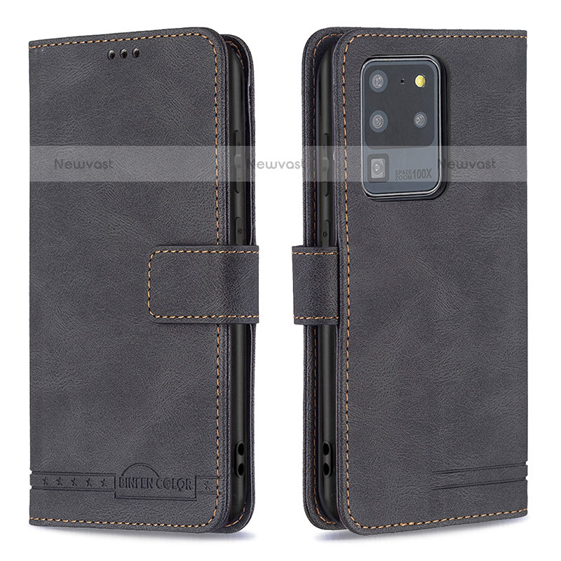 Leather Case Stands Flip Cover Holder B05F for Samsung Galaxy S20 Ultra 5G