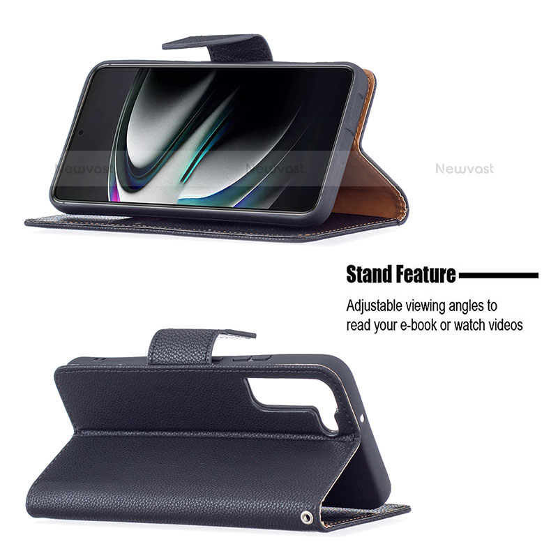 Leather Case Stands Flip Cover Holder B05F for Samsung Galaxy S23 5G