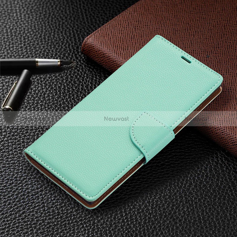 Leather Case Stands Flip Cover Holder B05F for Samsung Galaxy S24 Ultra 5G Green