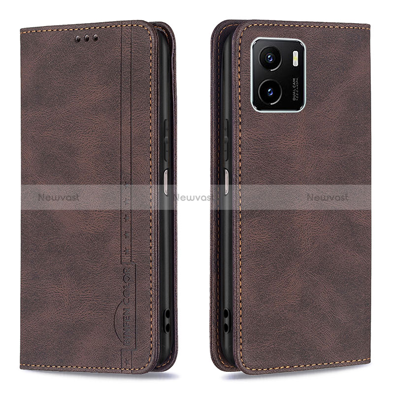 Leather Case Stands Flip Cover Holder B05F for Vivo Y01A