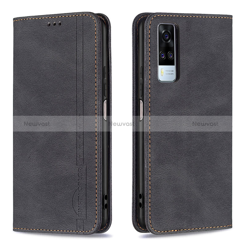 Leather Case Stands Flip Cover Holder B05F for Vivo Y31 (2021)