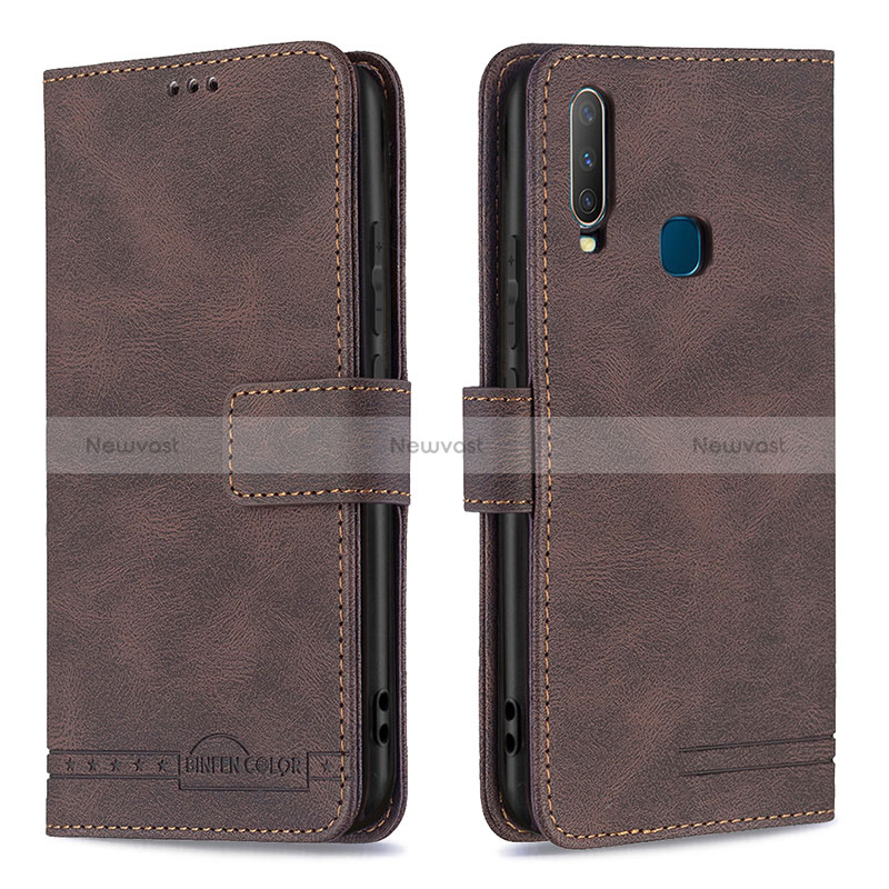 Leather Case Stands Flip Cover Holder B05F for Vivo Y3s