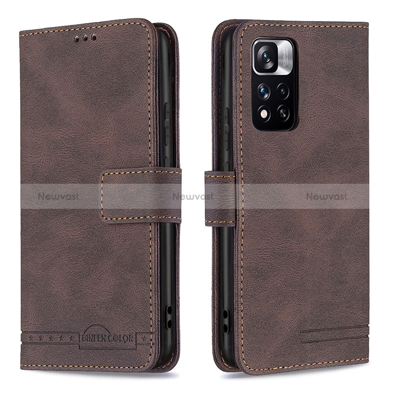 Leather Case Stands Flip Cover Holder B05F for Xiaomi Mi 11i 5G (2022)