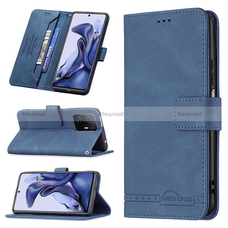 Leather Case Stands Flip Cover Holder B05F for Xiaomi Mi 11T Pro 5G