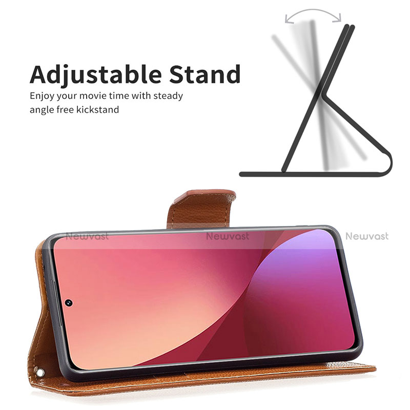 Leather Case Stands Flip Cover Holder B05F for Xiaomi Mi 12 5G