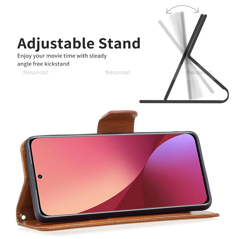 Leather Case Stands Flip Cover Holder B05F for Xiaomi Mi 12 Pro 5G