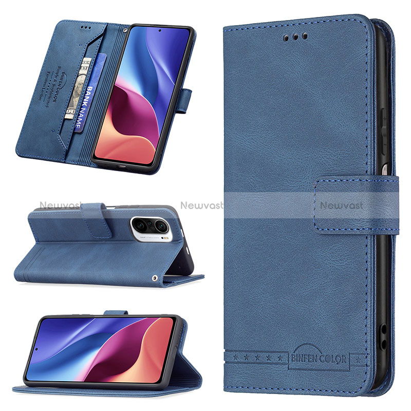 Leather Case Stands Flip Cover Holder B05F for Xiaomi Poco F3 5G