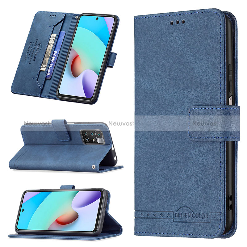 Leather Case Stands Flip Cover Holder B05F for Xiaomi Redmi 10 (2022)