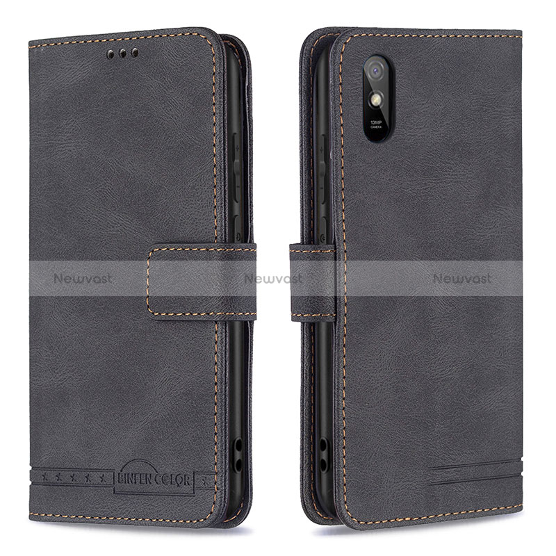 Leather Case Stands Flip Cover Holder B05F for Xiaomi Redmi 9A