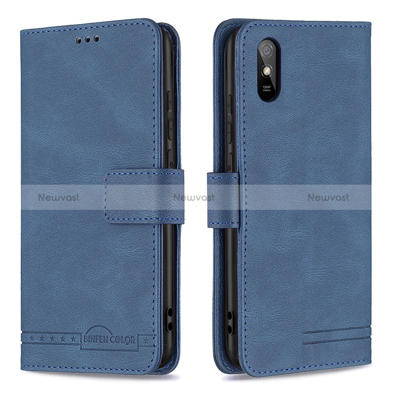 Leather Case Stands Flip Cover Holder B05F for Xiaomi Redmi 9i