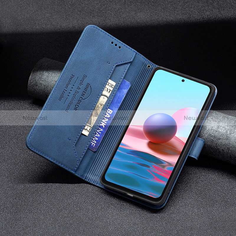 Leather Case Stands Flip Cover Holder B05F for Xiaomi Redmi Note 10 4G