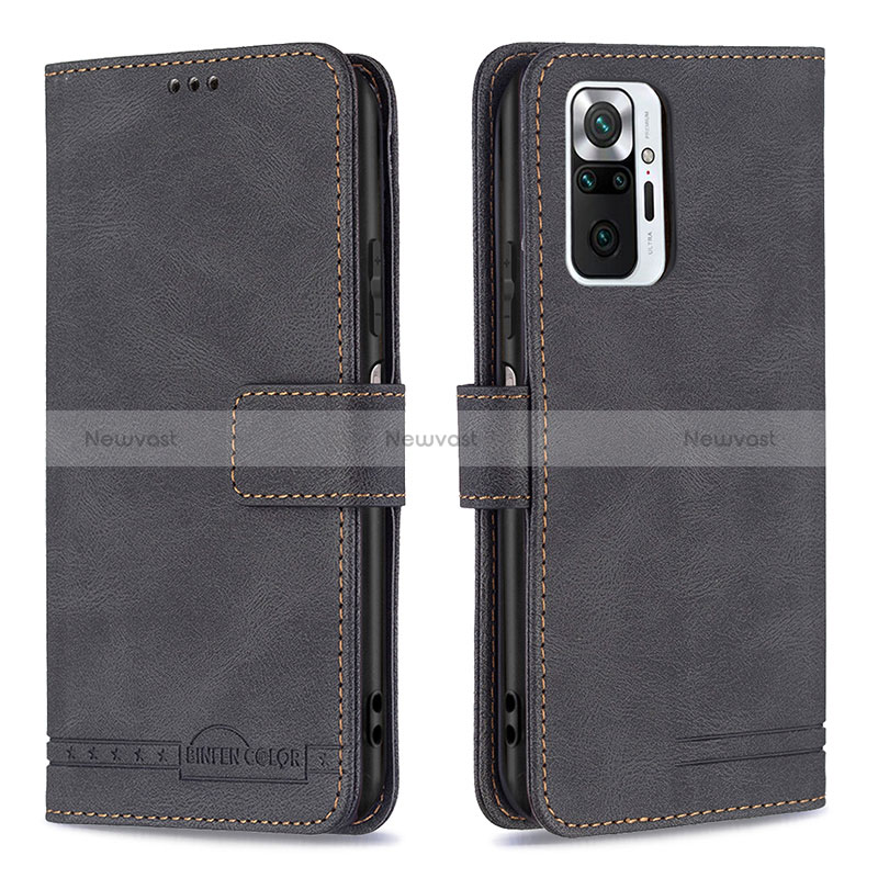 Leather Case Stands Flip Cover Holder B05F for Xiaomi Redmi Note 10 Pro 4G