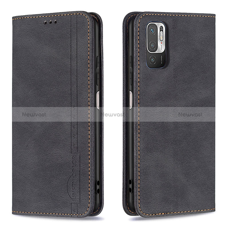 Leather Case Stands Flip Cover Holder B05F for Xiaomi Redmi Note 10T 5G