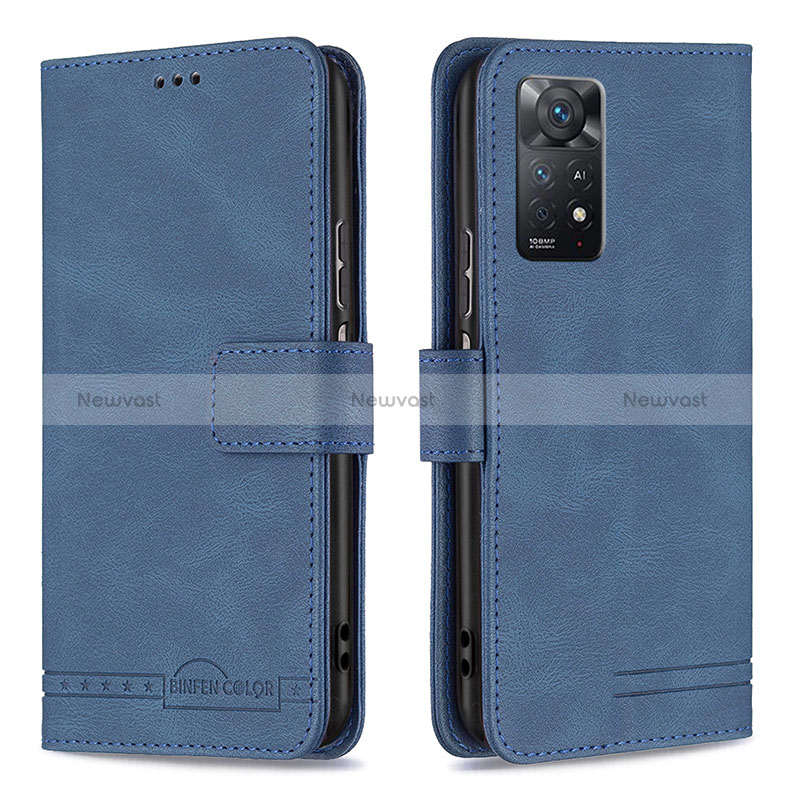 Leather Case Stands Flip Cover Holder B05F for Xiaomi Redmi Note 11 Pro 4G