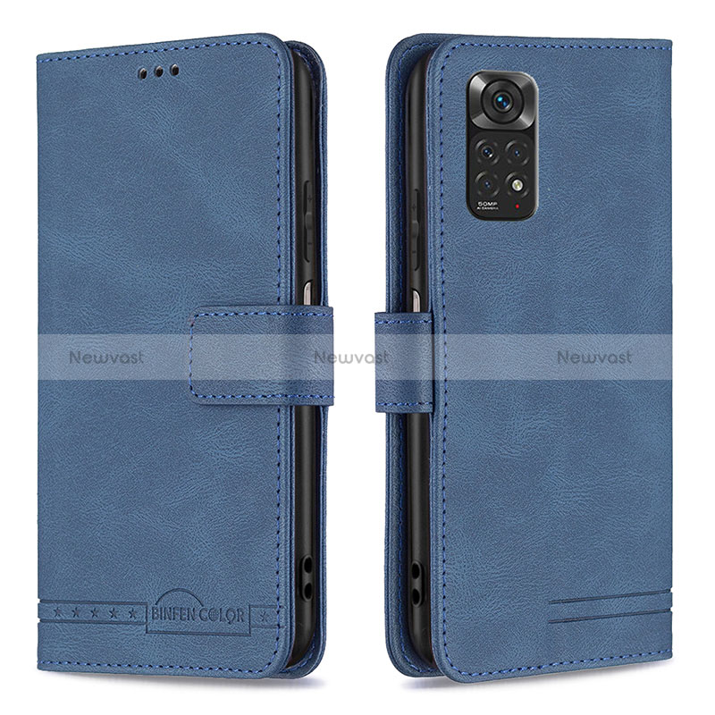 Leather Case Stands Flip Cover Holder B05F for Xiaomi Redmi Note 11S 4G