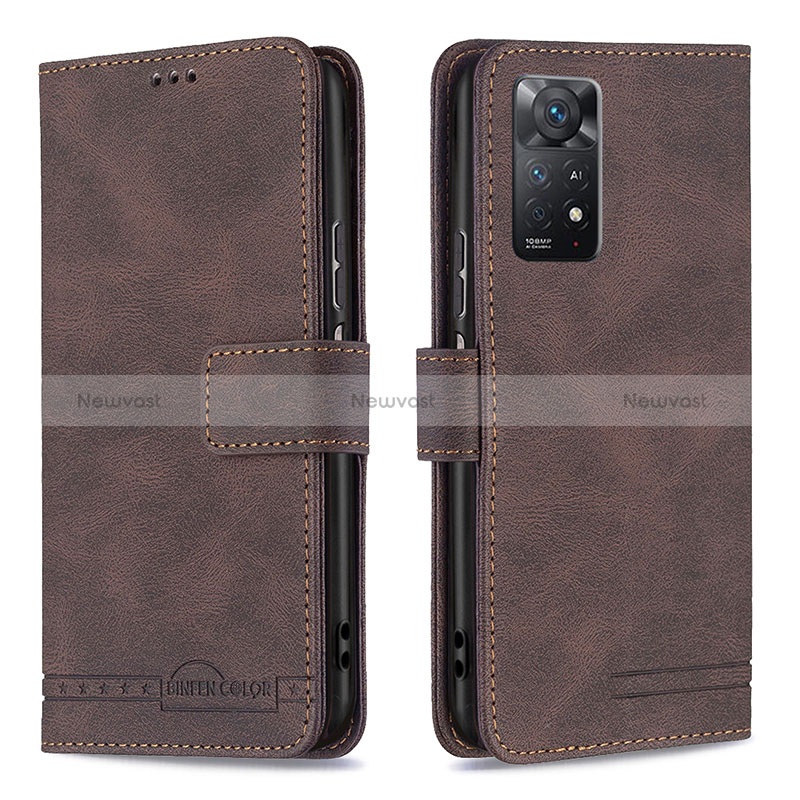 Leather Case Stands Flip Cover Holder B05F for Xiaomi Redmi Note 12 Pro 4G