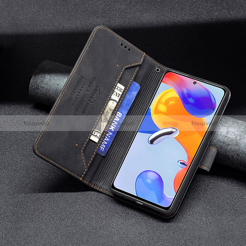 Leather Case Stands Flip Cover Holder B05F for Xiaomi Redmi Note 12 Pro 4G