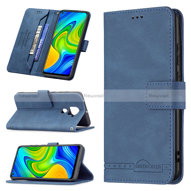 Leather Case Stands Flip Cover Holder B05F for Xiaomi Redmi Note 9