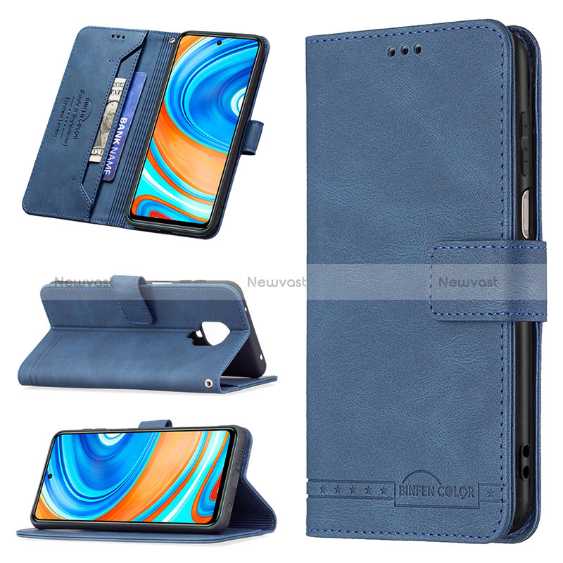 Leather Case Stands Flip Cover Holder B05F for Xiaomi Redmi Note 9 Pro Max