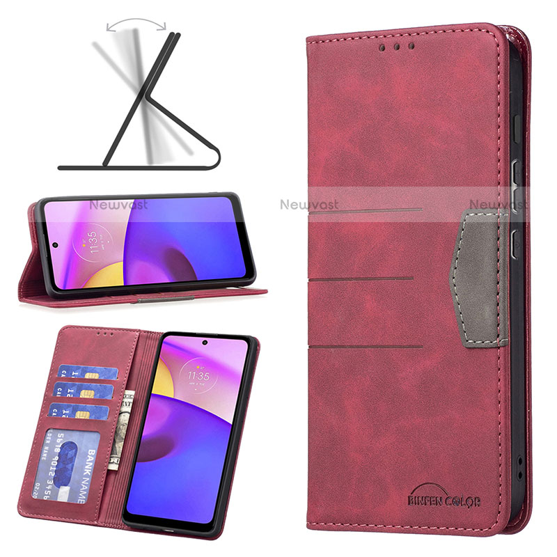 Leather Case Stands Flip Cover Holder B06F for Motorola Moto E20