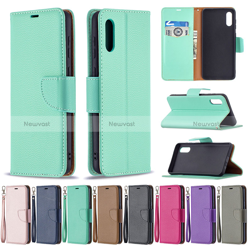 Leather Case Stands Flip Cover Holder B06F for Samsung Galaxy A02