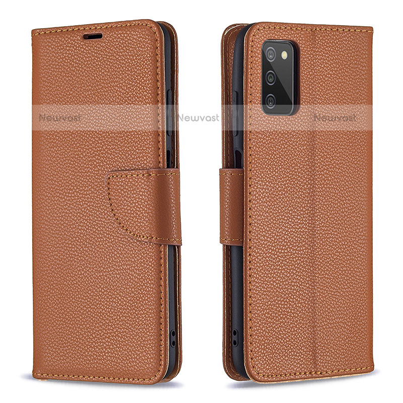 Leather Case Stands Flip Cover Holder B06F for Samsung Galaxy A02s