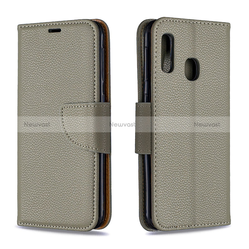 Leather Case Stands Flip Cover Holder B06F for Samsung Galaxy A20e