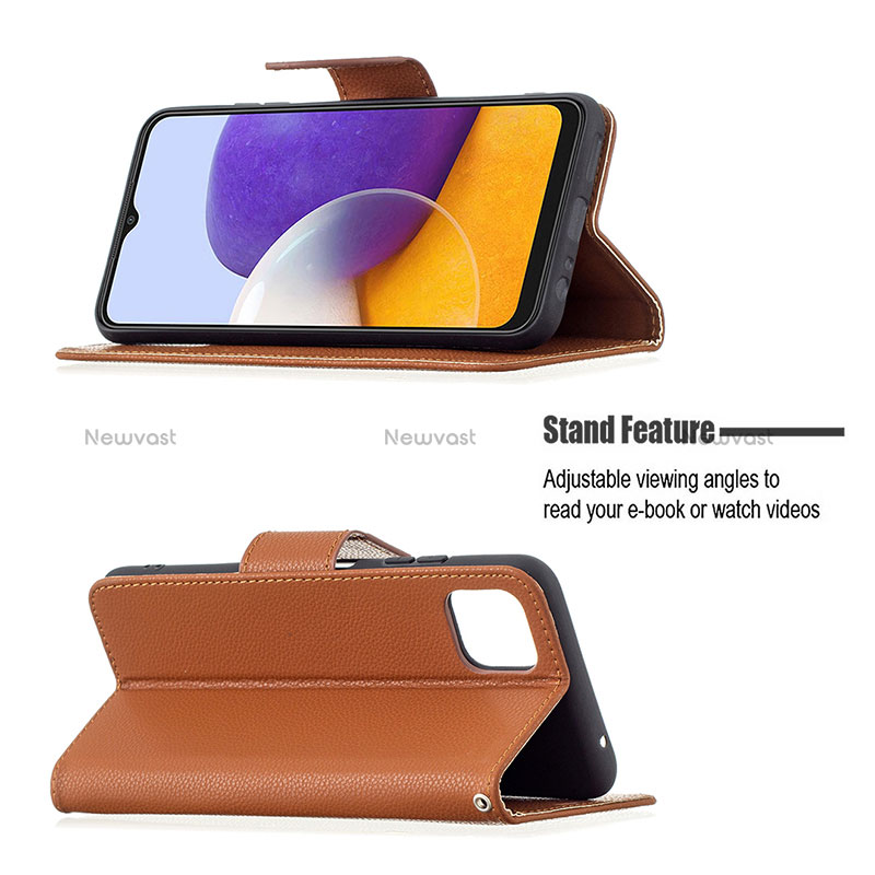 Leather Case Stands Flip Cover Holder B06F for Samsung Galaxy A22s 5G