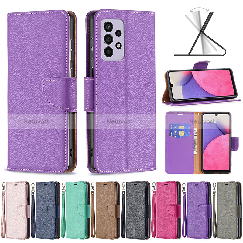 Leather Case Stands Flip Cover Holder B06F for Samsung Galaxy A33 5G