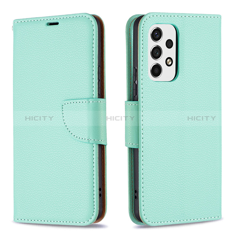 Leather Case Stands Flip Cover Holder B06F for Samsung Galaxy A53 5G Green