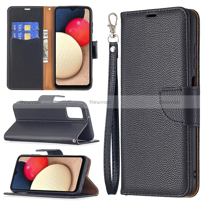 Leather Case Stands Flip Cover Holder B06F for Samsung Galaxy M02s