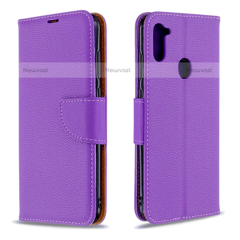 Leather Case Stands Flip Cover Holder B06F for Samsung Galaxy M11