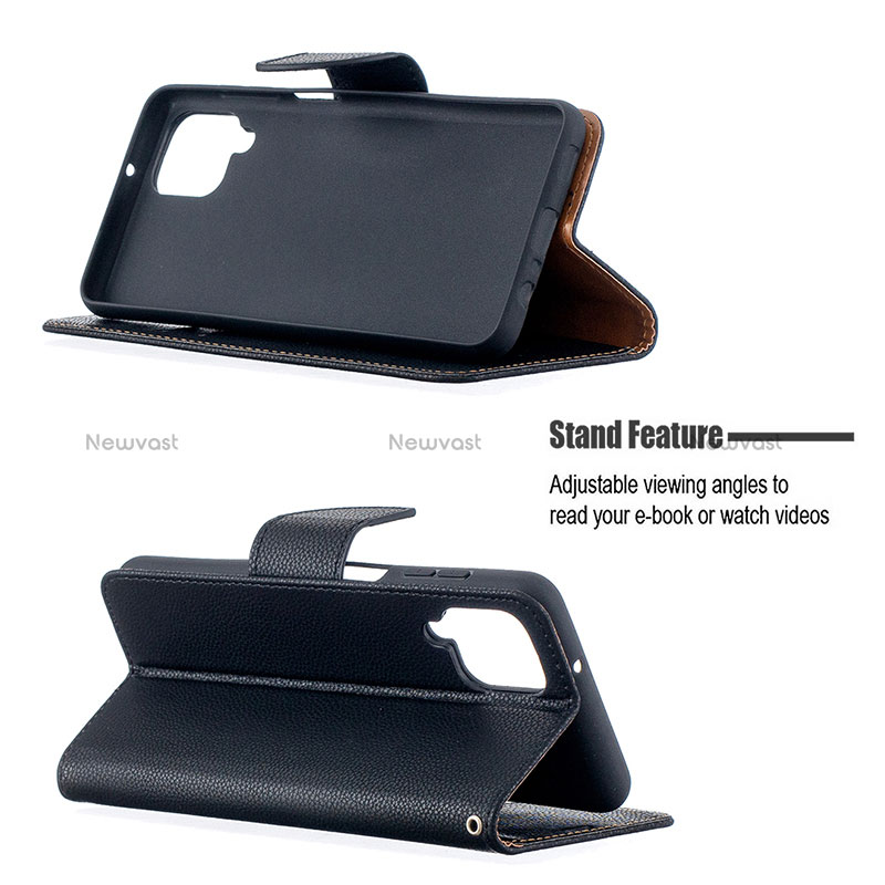 Leather Case Stands Flip Cover Holder B06F for Samsung Galaxy M12