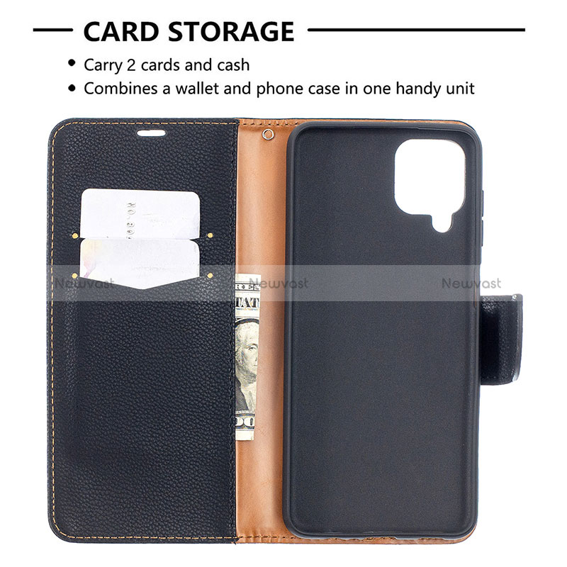 Leather Case Stands Flip Cover Holder B06F for Samsung Galaxy M12