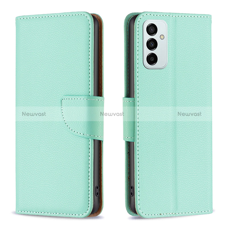 Leather Case Stands Flip Cover Holder B06F for Samsung Galaxy M23 5G Green