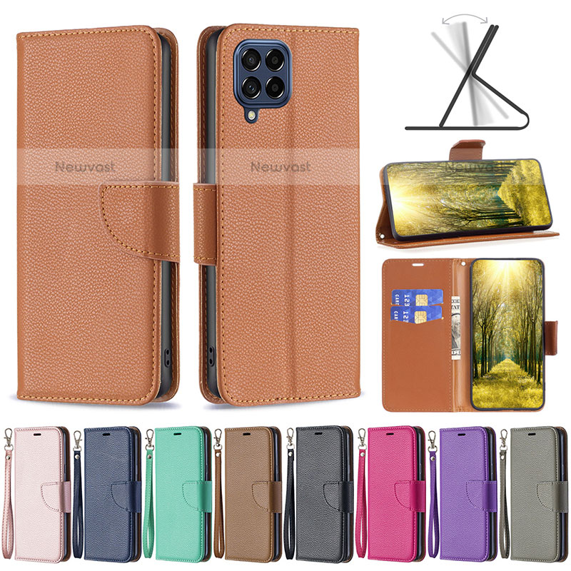 Leather Case Stands Flip Cover Holder B06F for Samsung Galaxy M53 5G