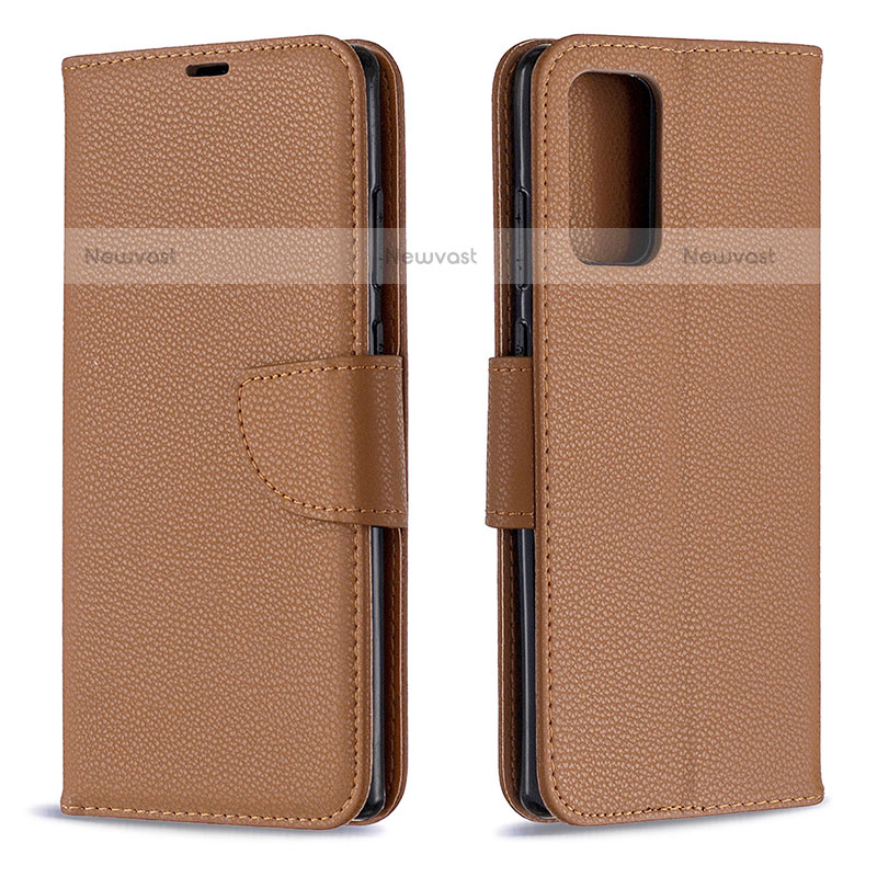 Leather Case Stands Flip Cover Holder B06F for Samsung Galaxy Note 20 5G Brown