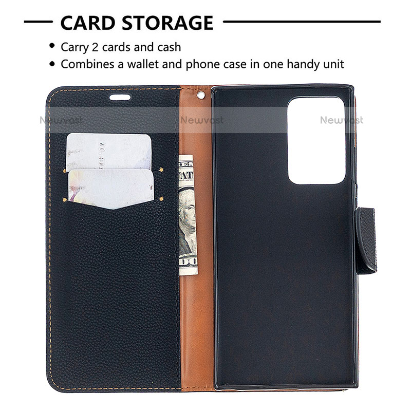 Leather Case Stands Flip Cover Holder B06F for Samsung Galaxy Note 20 Ultra 5G