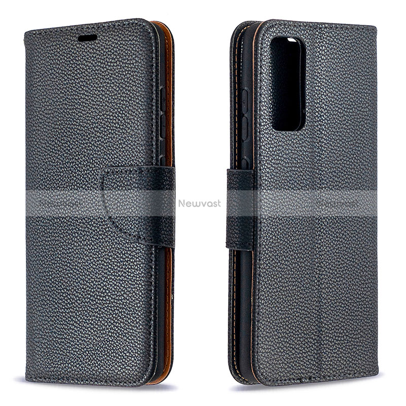 Leather Case Stands Flip Cover Holder B06F for Samsung Galaxy S20 Lite 5G Black