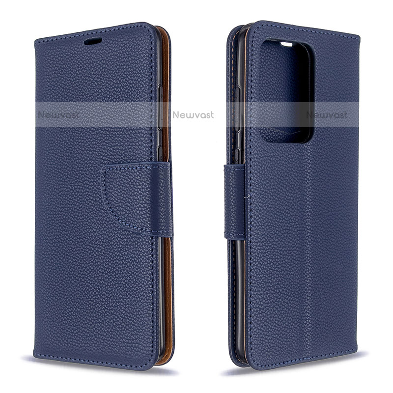 Leather Case Stands Flip Cover Holder B06F for Samsung Galaxy S20 Plus 5G Blue