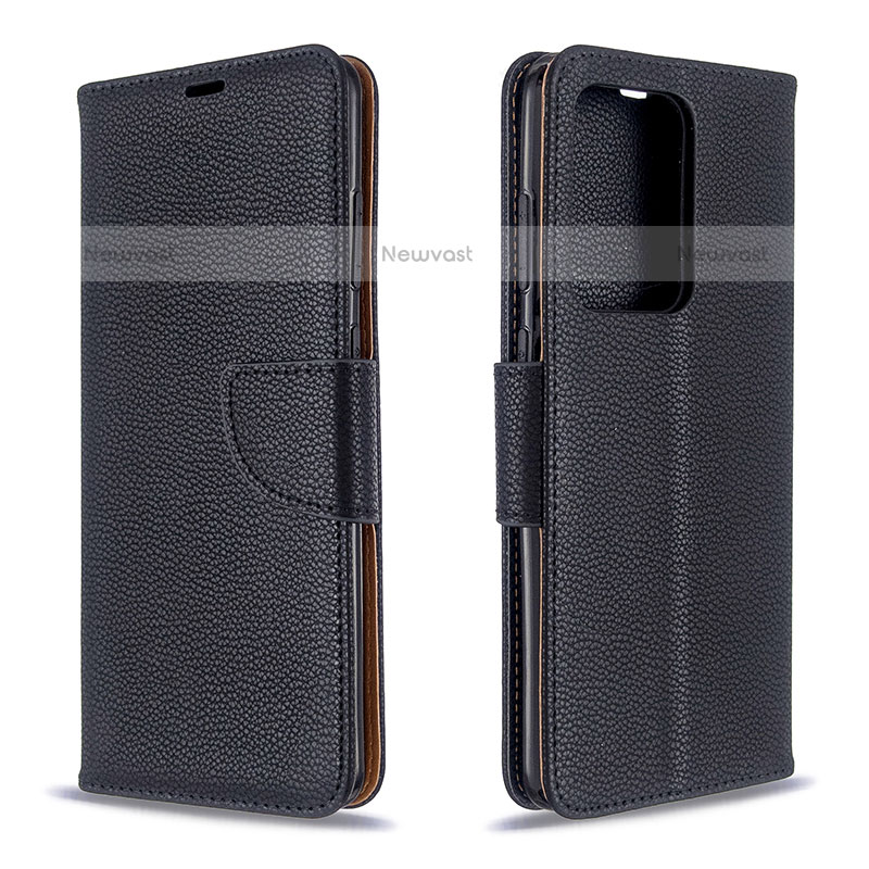 Leather Case Stands Flip Cover Holder B06F for Samsung Galaxy S20 Plus Black