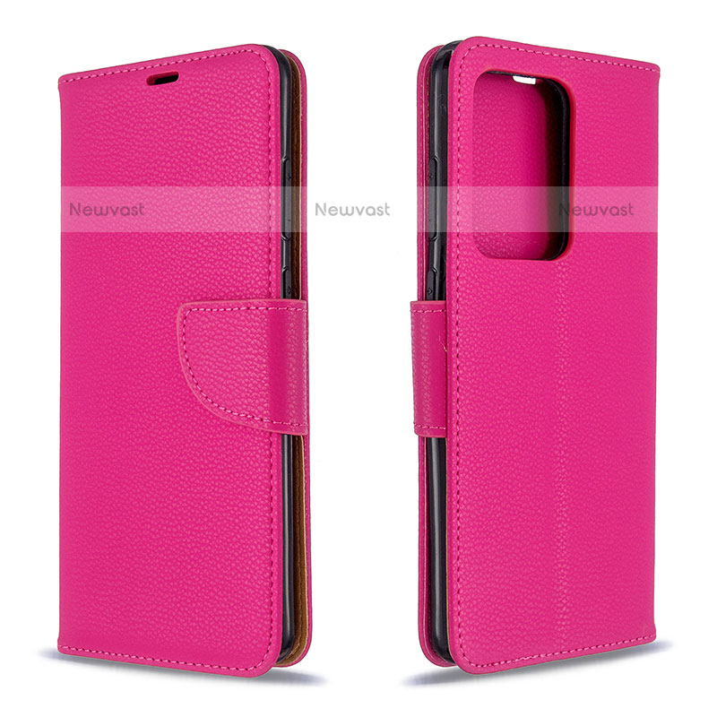 Leather Case Stands Flip Cover Holder B06F for Samsung Galaxy S20 Plus Hot Pink