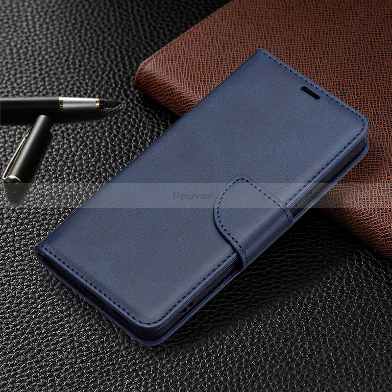 Leather Case Stands Flip Cover Holder B06F for Samsung Galaxy S22 Plus 5G Blue