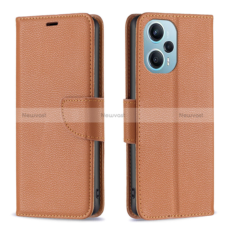 Leather Case Stands Flip Cover Holder B06F for Xiaomi Poco F5 5G